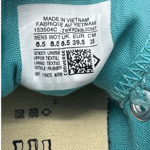 Converse Teal Green Climate Counter Water Repellant Low Top Sneaker W 8.5 /M 6.5 - Picture 8 of 9